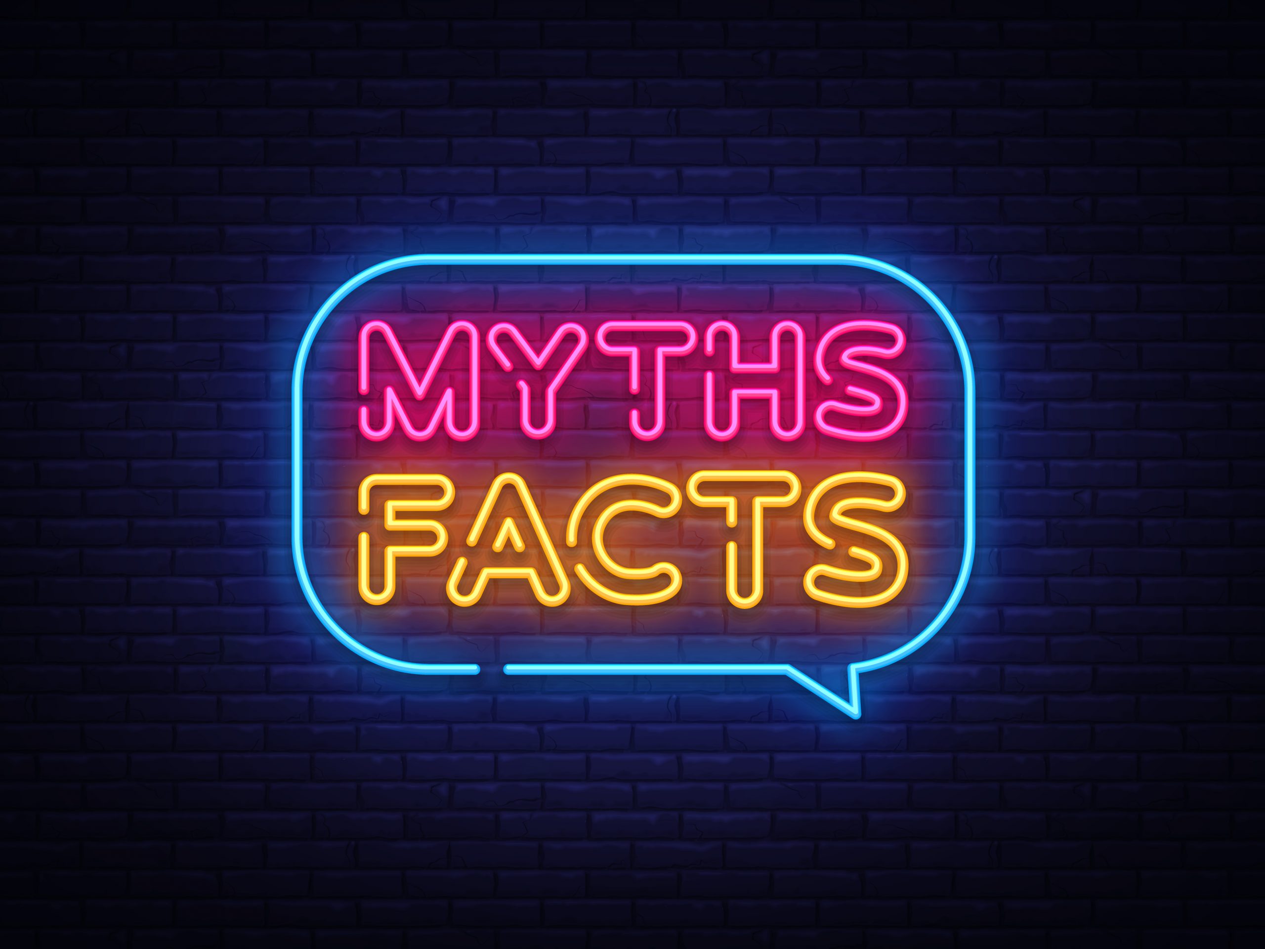 myths facts neon sign image